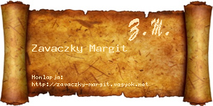 Zavaczky Margit névjegykártya