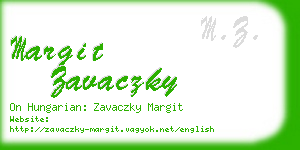 margit zavaczky business card